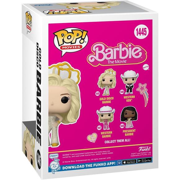 🔥Funko POP! Movies: Barbie The Movie - Gold Disco Barbie #1445 BNIB🔥 - Picture 3 of 3